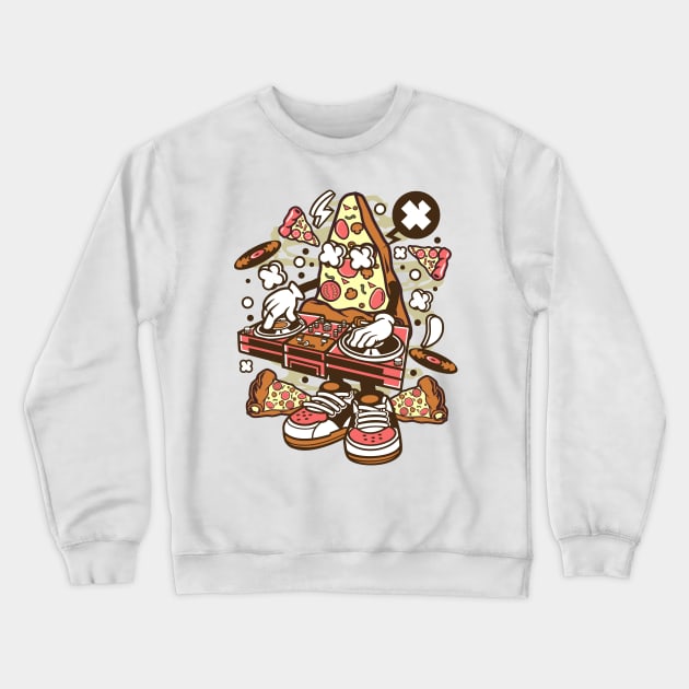 Dj Pizza Crewneck Sweatshirt by p308nx